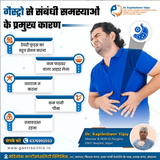 गैस्ट्रो से संबंधी समस्याओं के प्रमुख कारण:-